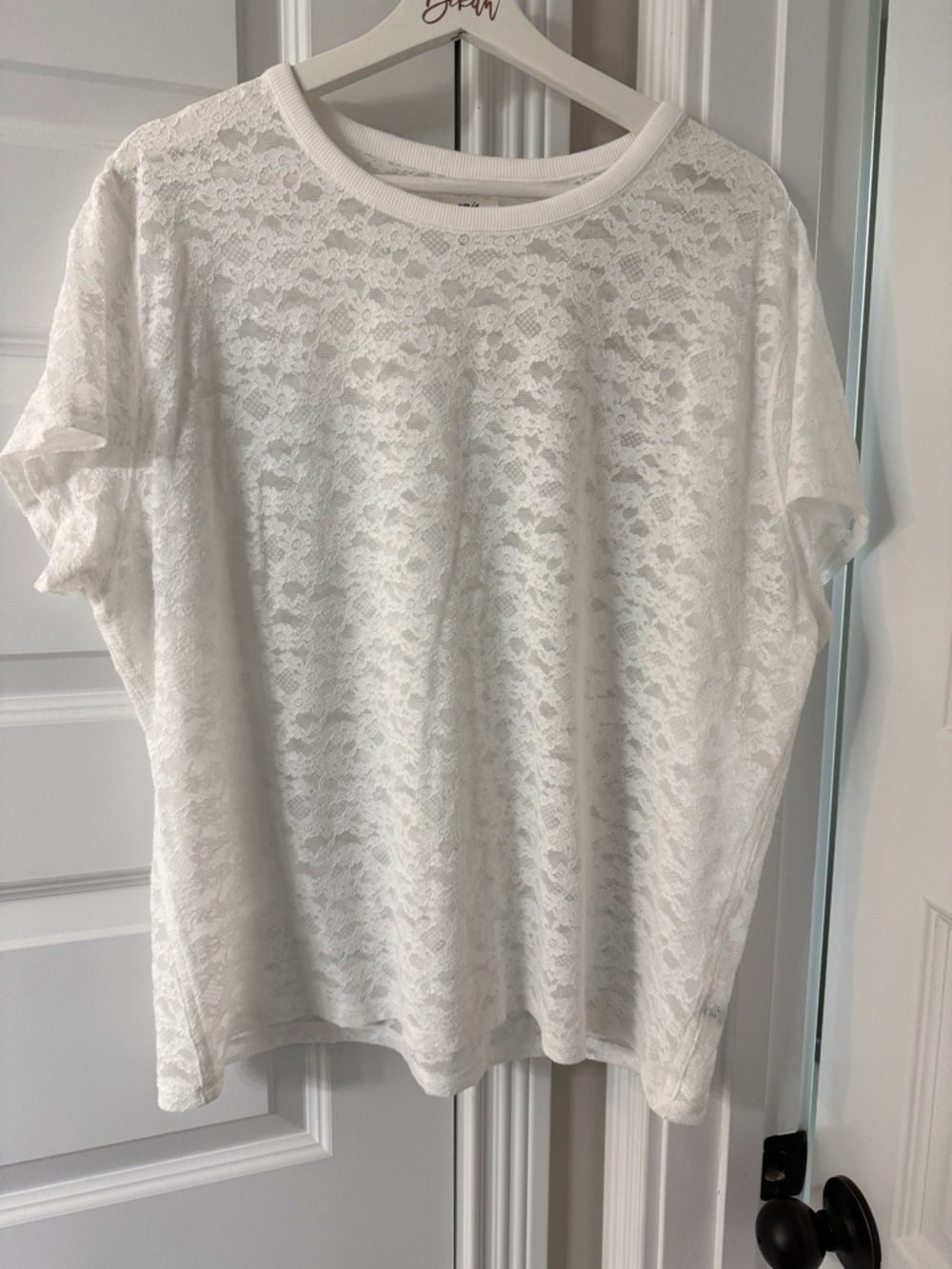 NWOT aerie White Lace Short-Sleeve Tee